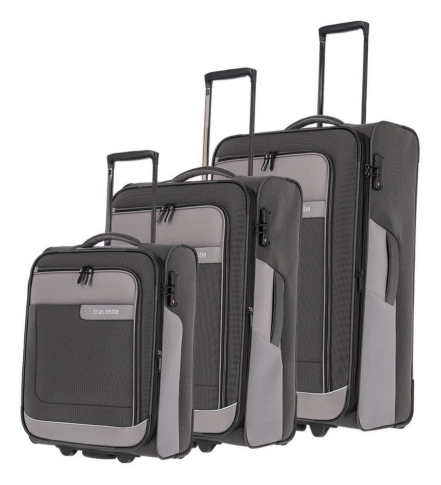 travelite Trolleyset VIIA L/M/S, 2w, 2 Rollen, (3 tlg), Kofferset Reisegepäck mit erweiterbarem Volumen und TSA Schloss von travelite