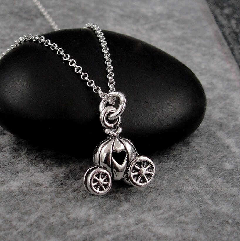 3D Kürbis Anhänger, 925 Silber Märchen Prinzessin Geschenk von treasuredcharms