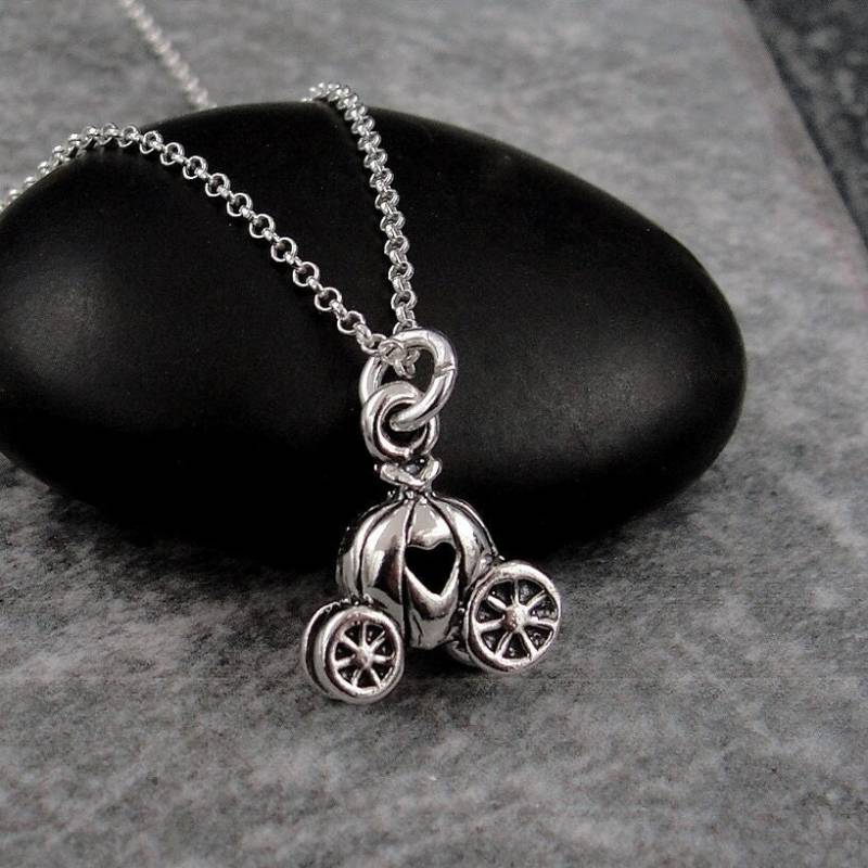 3D Kürbis Anhänger, 925 Silber Märchen Prinzessin Geschenk von treasuredcharms