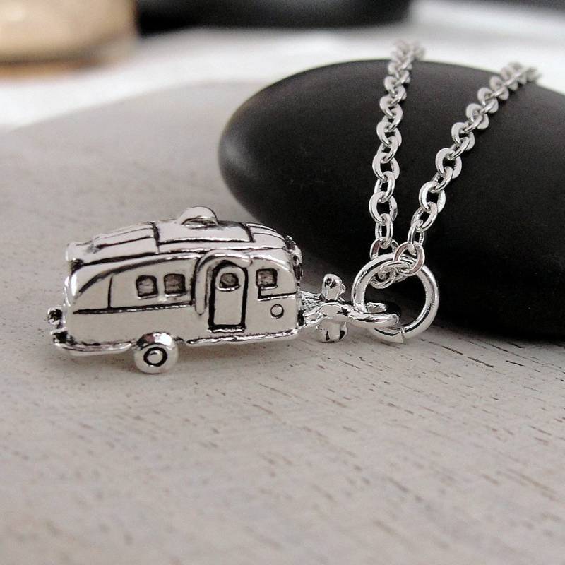 Camper Rv Halskette Versilbert Charm Halskette, Wohnmobil Camping Charme Reise Anhänger von treasuredcharms