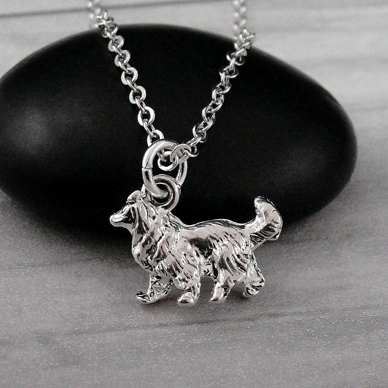 Collie Halskette, Versilbert 3D Charm Sheltie Charm, Shetland Sheepdog Geschenk Schmuck von treasuredcharms
