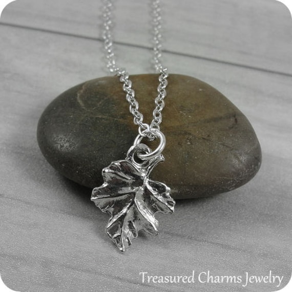 Eichenblatt Halskette, Silber Anhänger Auf Einer Kabel Kette von treasuredcharms