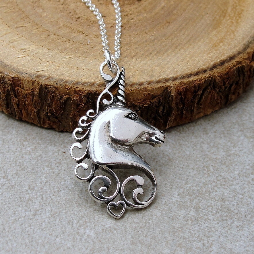 Einhorn Halskette, 925 Sterling Silber Anhänger An Einer Kette, Anhänger, Geschenk, Schmuck von treasuredcharms