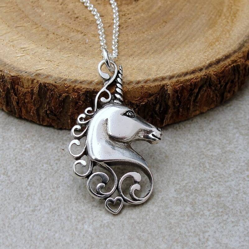 Einhorn Halskette, 925 Sterling Silber Anhänger An Einer Kette, Anhänger, Geschenk, Schmuck von treasuredcharms