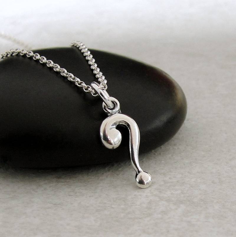 Kleine Fragezeichen Halskette, Sterling Silber Anhänger, Satzzeichen Charme Grammatik Charme, Englisch Lehrer Geschenk Schmuck von treasuredcharms