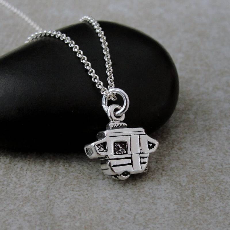 Pop Up Camper Halskette, 925 Sterling Silber Pop-Up Anhänger An Kette, Zeltanhänger Charm Rv Camping Halskette von treasuredcharms