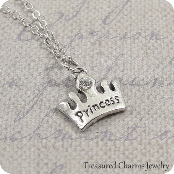 Prinzessin Krone Tiara Halskette, Versilberte An Einer Silbernen Kabelkette von treasuredcharms