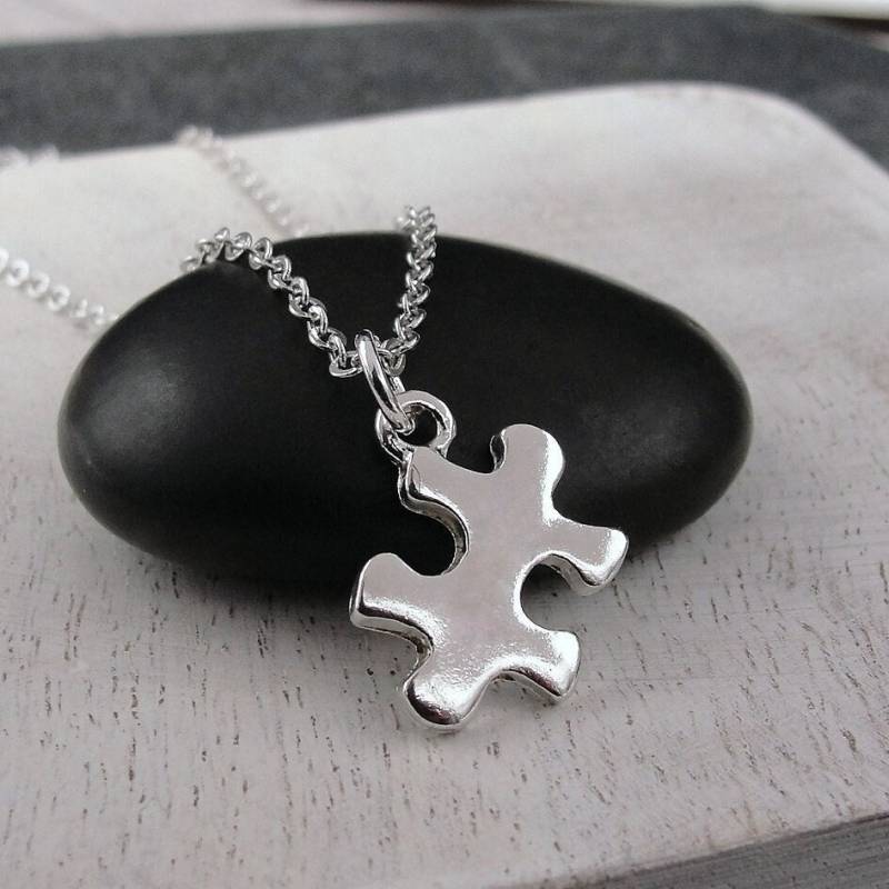 Puzzle Stück Halskette, Versilbert Jigsaw Charme Autistm Awareness Autismus Geschenk Schmuck von treasuredcharms