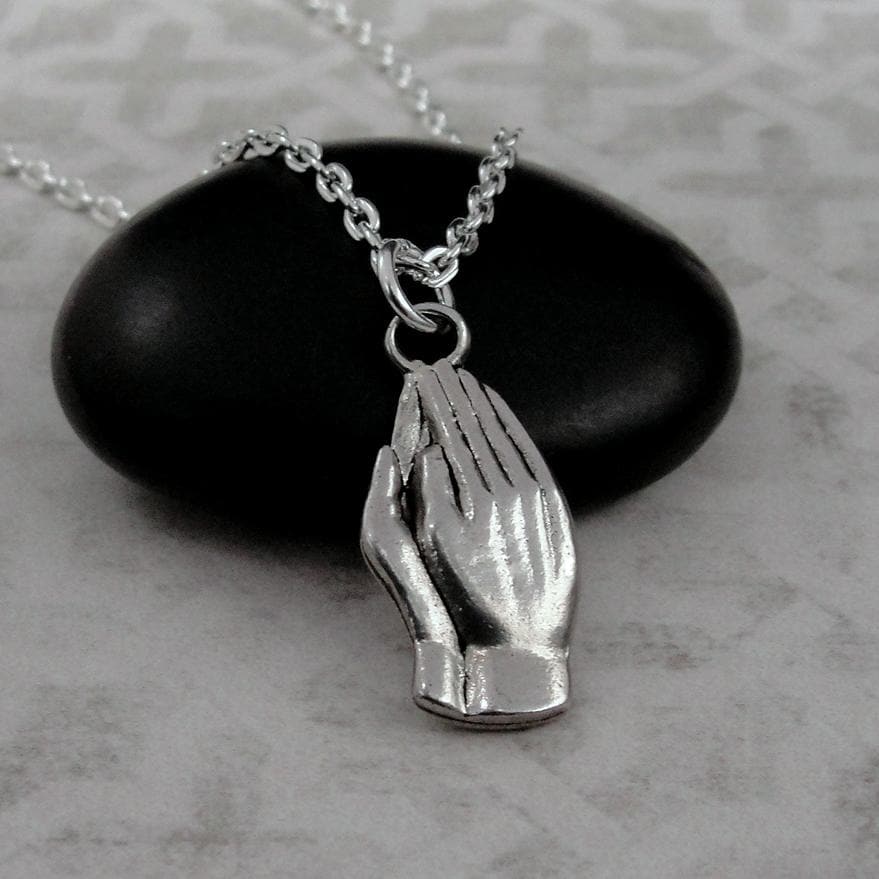 Silber Betende Hände Halskette, Gebetskette, Gebetssymbol Charm, Religiöse Glaube Christliche Charm von treasuredcharms