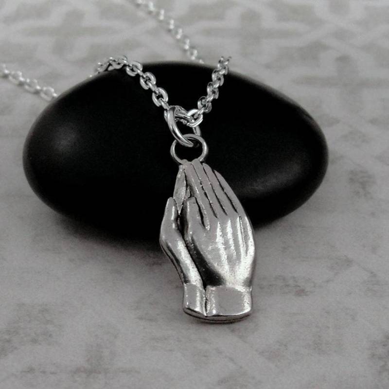 Silber Betende Hände Halskette, Gebetskette, Gebetssymbol Charm, Religiöse Glaube Christliche Charm von treasuredcharms