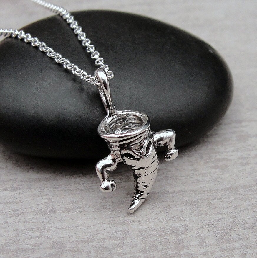 Sterling Silber Tornado Halskette, Zyklon Charm Twister Wetter Charm, Sturm Meteorologen Geschenk von treasuredcharms