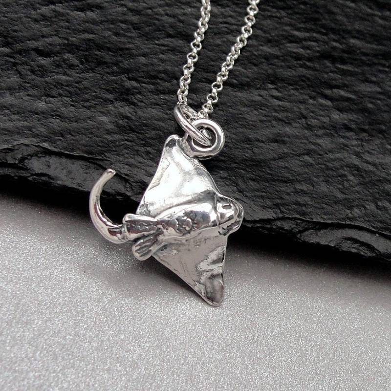 Stingray Halskette, Sterling Silber Anhänger Manta Rochen Anhänger, Meeresrochen Ozean-Strand-Halskette von treasuredcharms