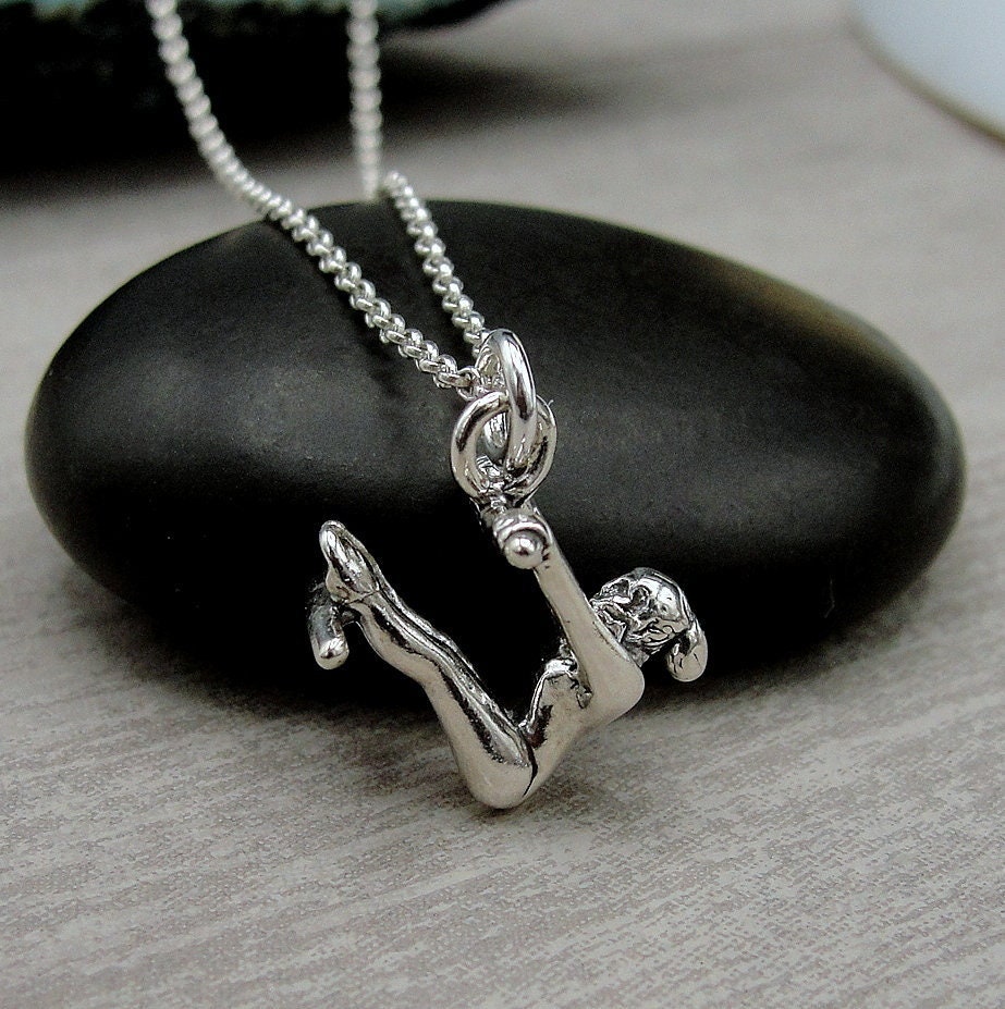Turner Halskette, 925 Sterling Silber Gymnastik Charm Charm, Geschenk, Schmuck, Geschenk Schmuck von treasuredcharms