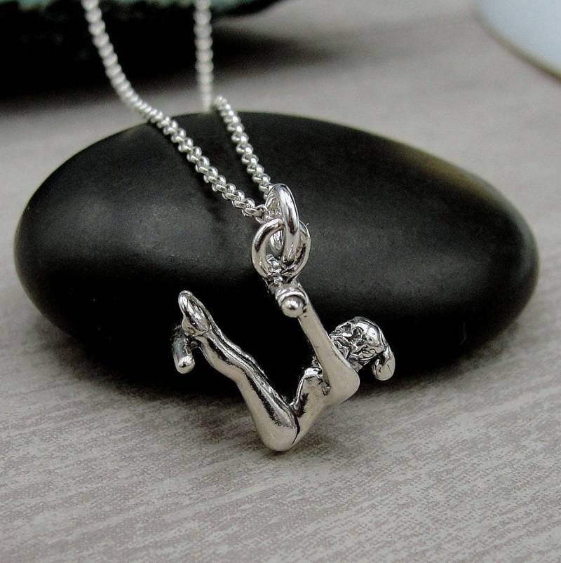 Turner Halskette, 925 Sterling Silber Gymnastik Charm Charm, Geschenk, Schmuck, Geschenk Schmuck von treasuredcharms