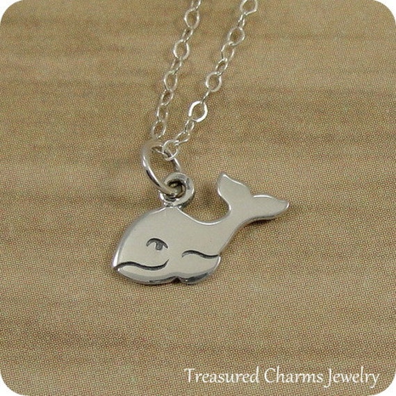 Wal Halskette, Sterling Silber Anhänger Auf Einem Kabel Kette von treasuredcharms