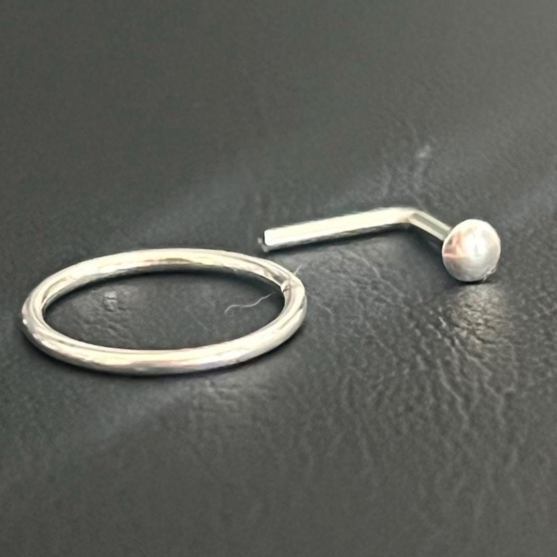 sterling Silber Nasenring Set 20G Hoop Und 1 Mm Ohrstecker von treasureimports