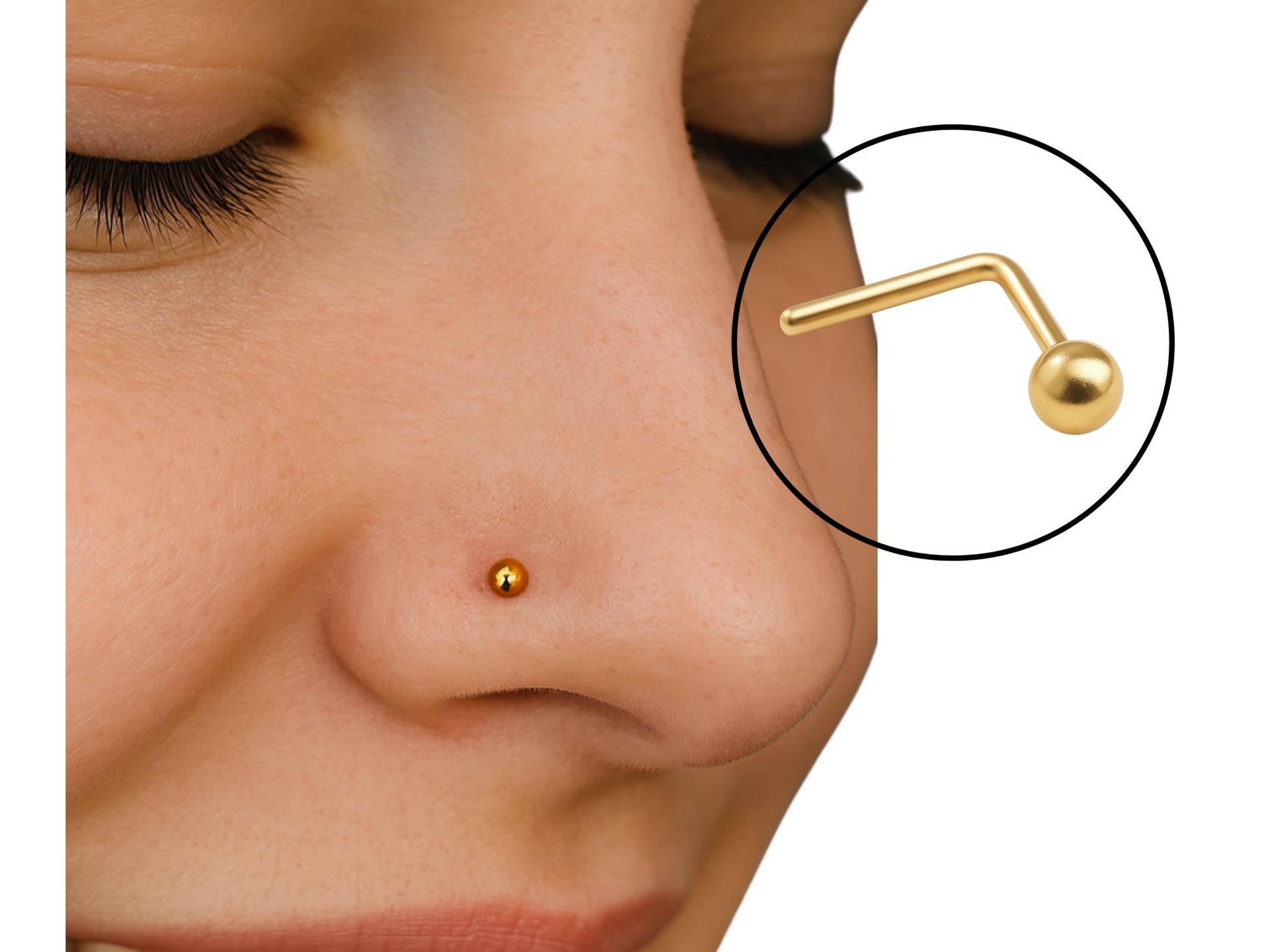 Winziger Goldener Nasenpiercing Bolzen - 3 Kleine Kugel Ohrstecker Kleine Nasenringe Nasenstecker Rose Silber Gold Nasenschmuck Set von treasureimports