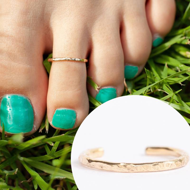 Einstellbare Zehenring Rose Gold Fill Sterling Silber - Gehämmerte Zehenringe Offener Stapelzehenringe- Ringe Für Zehen Einstellbare Zehenring Rose Gold Fill Sterling Silber - Gehämmerte Zehenringe Offener Stapelzehenringe- Ringe Für Zehen von treasureimports