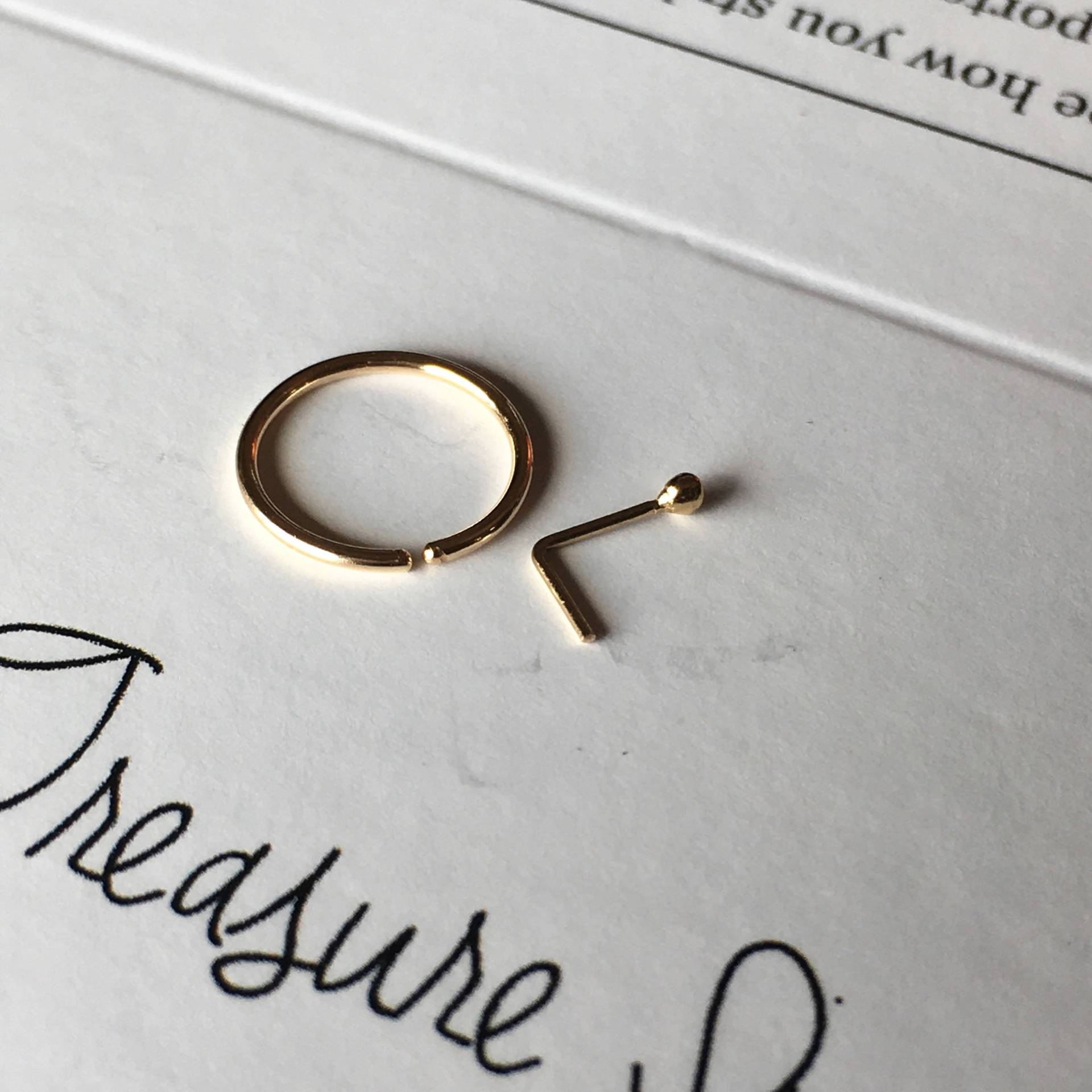 stud Hoop Nasenring Set, Kleine Nase Endlos Und Ball 1 Mm 20G & 22G Nose Set von treasureimports