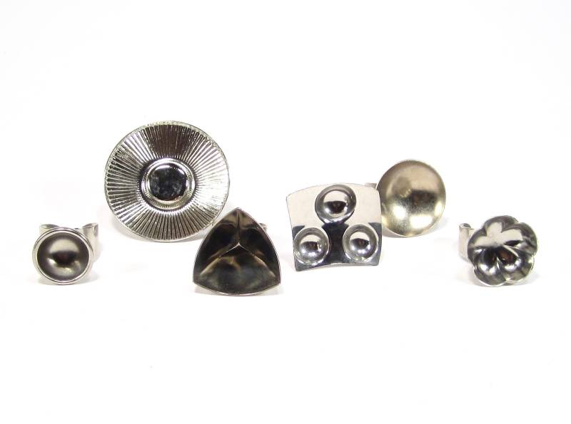 6 Stück 70S Ringe Sammlung Set Riesen Statement Silber Retro Ring Kreis Dreieck Blume Rund Space Vintage Soho Köln 1996 Style von treasuresofsoho