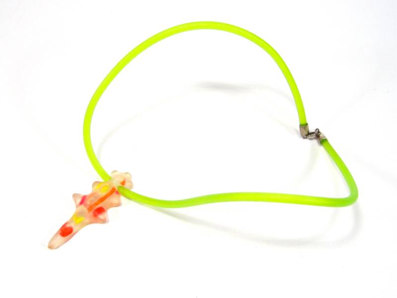 90Er Kunstharz Kette Neonfarben Grün Gelb Pink Orange Retro Handgemacht von treasuresofsoho