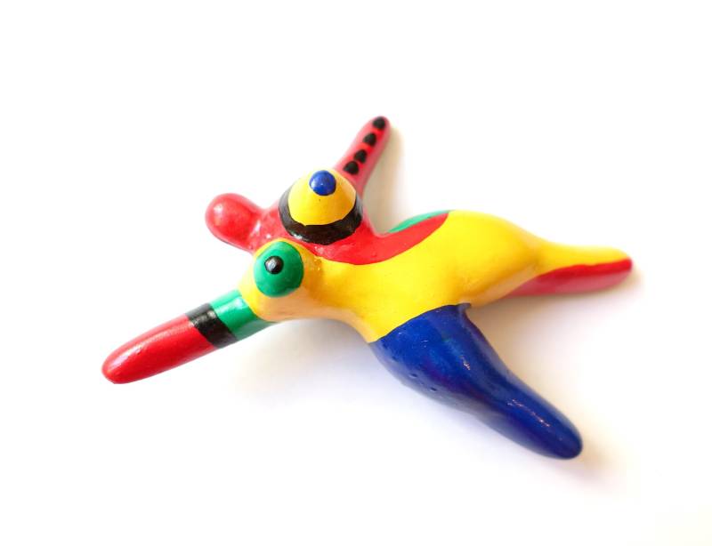 Brosche Eva Rot Gelb Blau Schwarz Bunt Kunterbunt Handbemalt 8x5cm Original Soho Köln 1992 Brosche Eva Rot Gelb Blau Schwarz Bunt Kunterbunt Handbemalt 8x5cm Original Soho Köln 1992 von treasuresofsoho