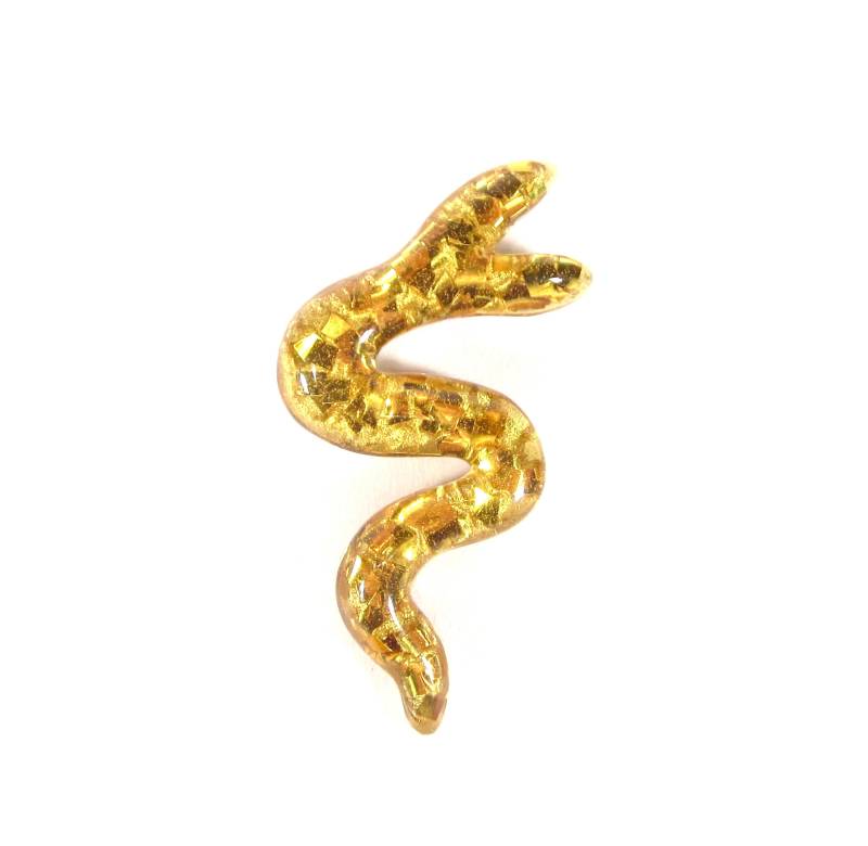 Brosche Schlange Große Schlangen Gold Kunstharz 4x8, 5cm Original Soho Köln 1992 Brosche Schlange Große Schlangen Gold Kunstharz 4x8, 5cm Original Soho Köln 1992 von treasuresofsoho