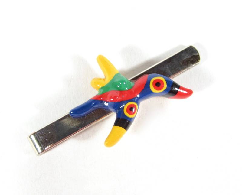 Bunte Lustige Krawattenklammer Tänzerin Figur Handgemacht Pop Art Männerschmuck Original Soho Köln 1992 von treasuresofsoho