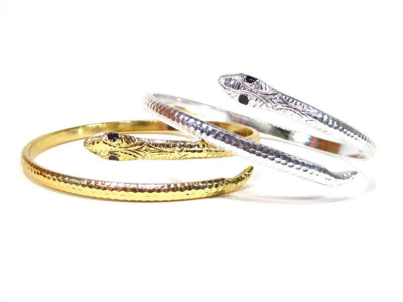 Dezenter Schlangen Armreif Gold Oder Silber Punkte Muster Ca. 1, 5 cm Hoch Größen Verstellbar von treasuresofsoho