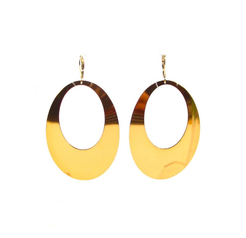 Disko 70S Style Gold Kupfer Ohrhänger Ohrringe Aluminium Eloxiert 7, 5x4cm von treasuresofsoho