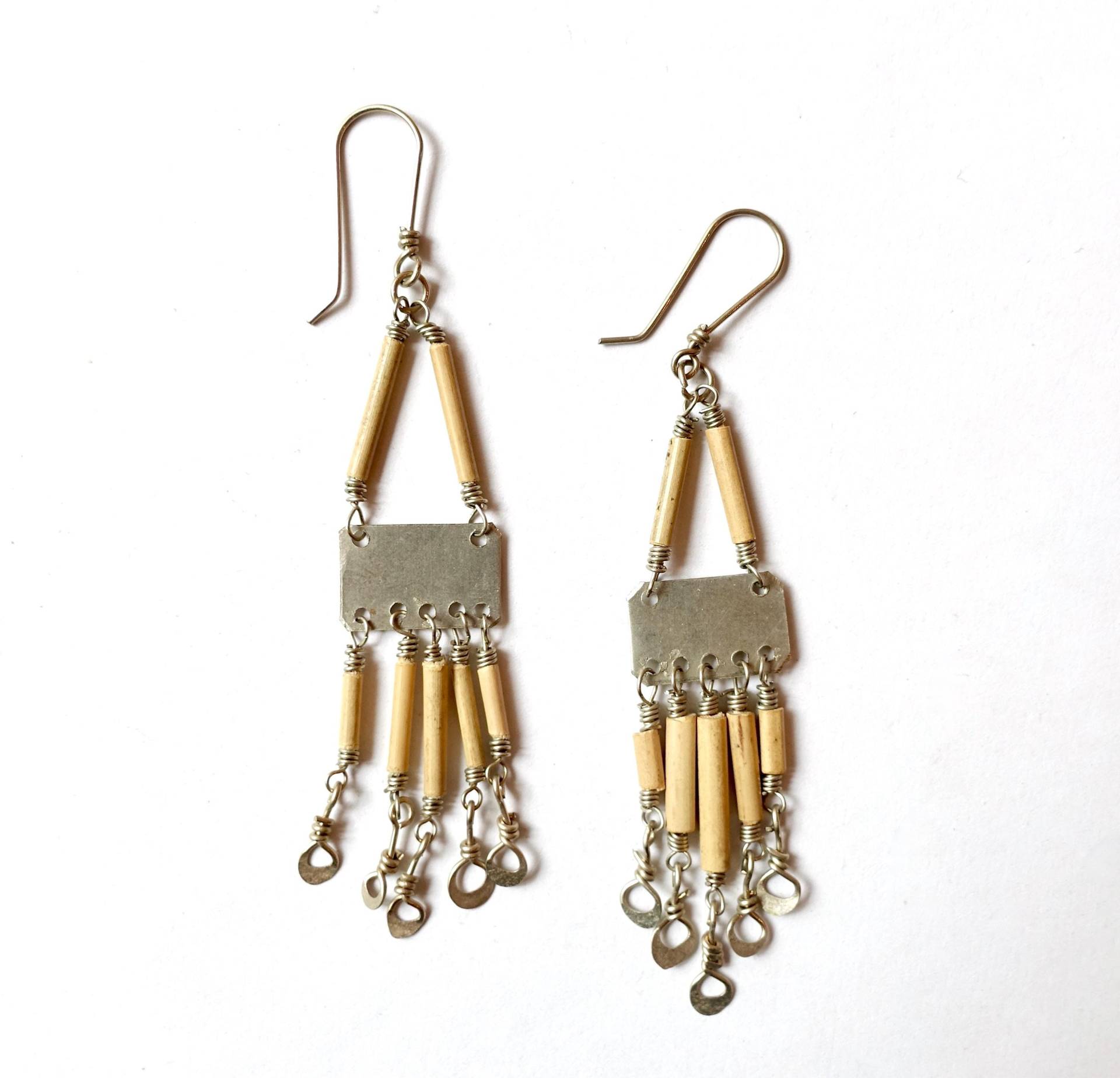 Ethno Ohrringe 70Er Jahre Brasilien Silber Braun Ohrhänger von treasuresofsoho