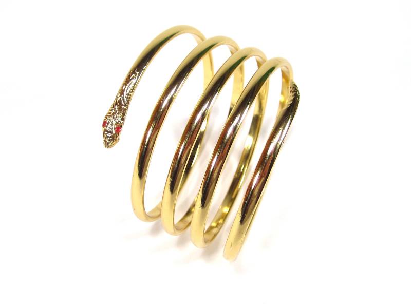 Goldener Schlangen Armreif Ca. 7 cm Groß Größen Verstellbar von treasuresofsoho