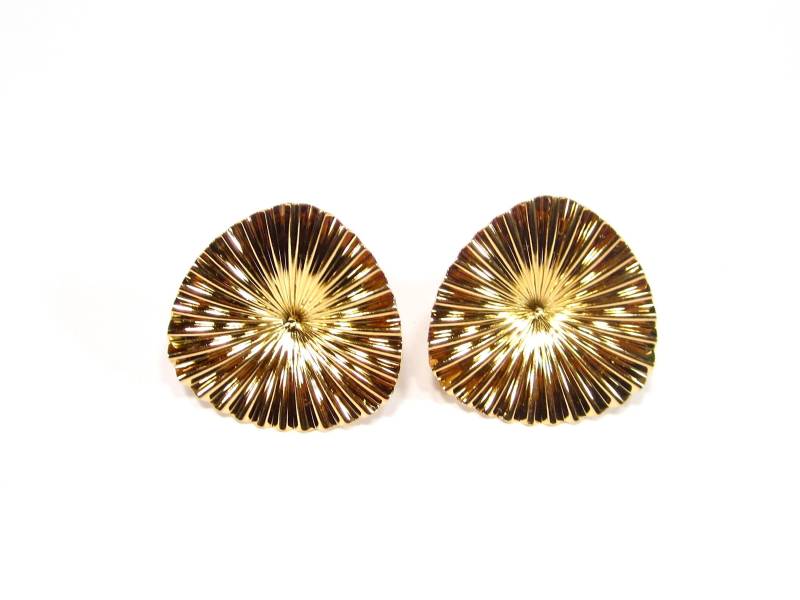 Große Gold Haute Couture Dreieck Ohrclips Original 80Er Jahre Vintage Retro 4 cm Made in Germany von treasuresofsoho