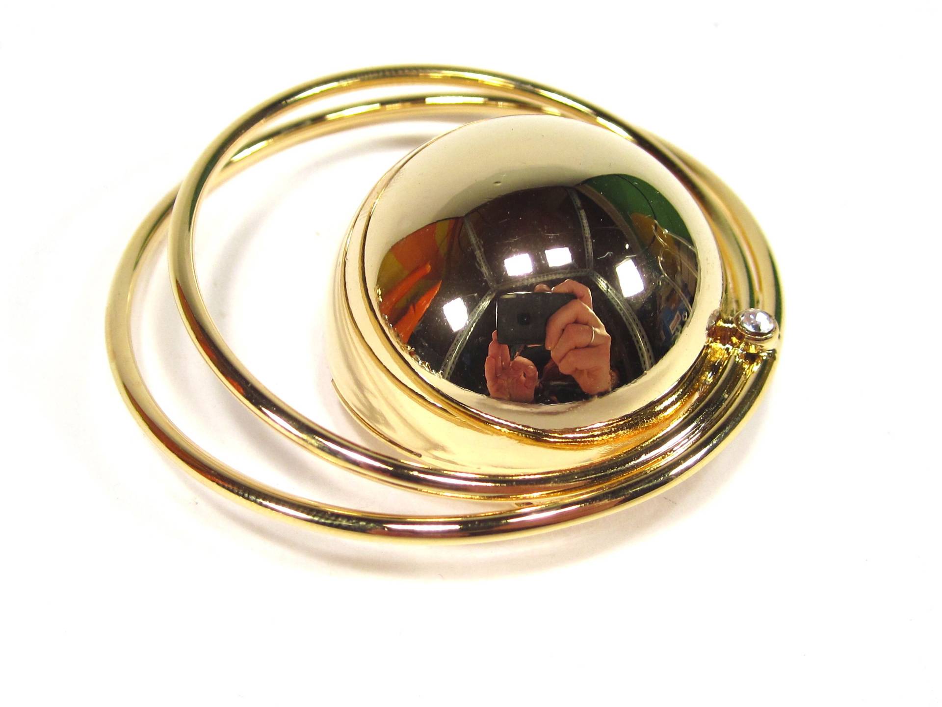 Große Space Gold Brosche 80Er Jahre Strassstein Gold 5, 5 cm von treasuresofsoho