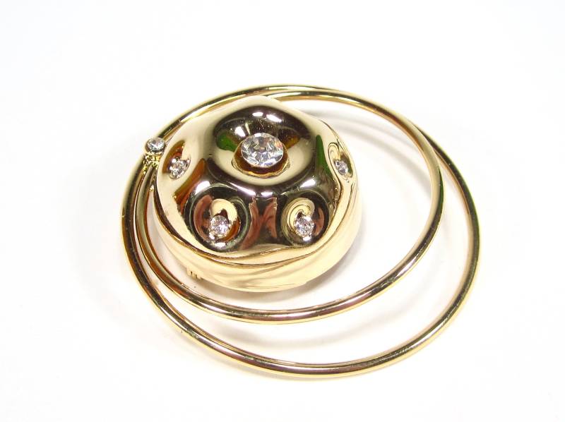 Große Space Gold Brosche 80Er Jahre Strassstein Gold 5, 6 X 5, 5 cm Große Space Gold Brosche 80Er Jahre Strassstein Gold 5, 6 X 5, 5 cm von treasuresofsoho