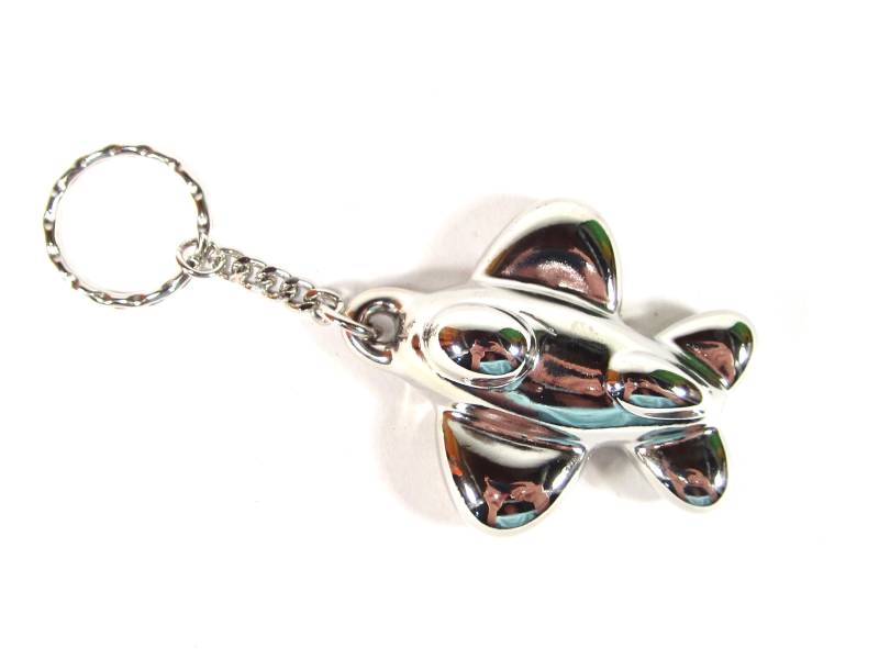 Großer Silberner Flugzeug Schlüsselanhänger Acryl von treasuresofsoho