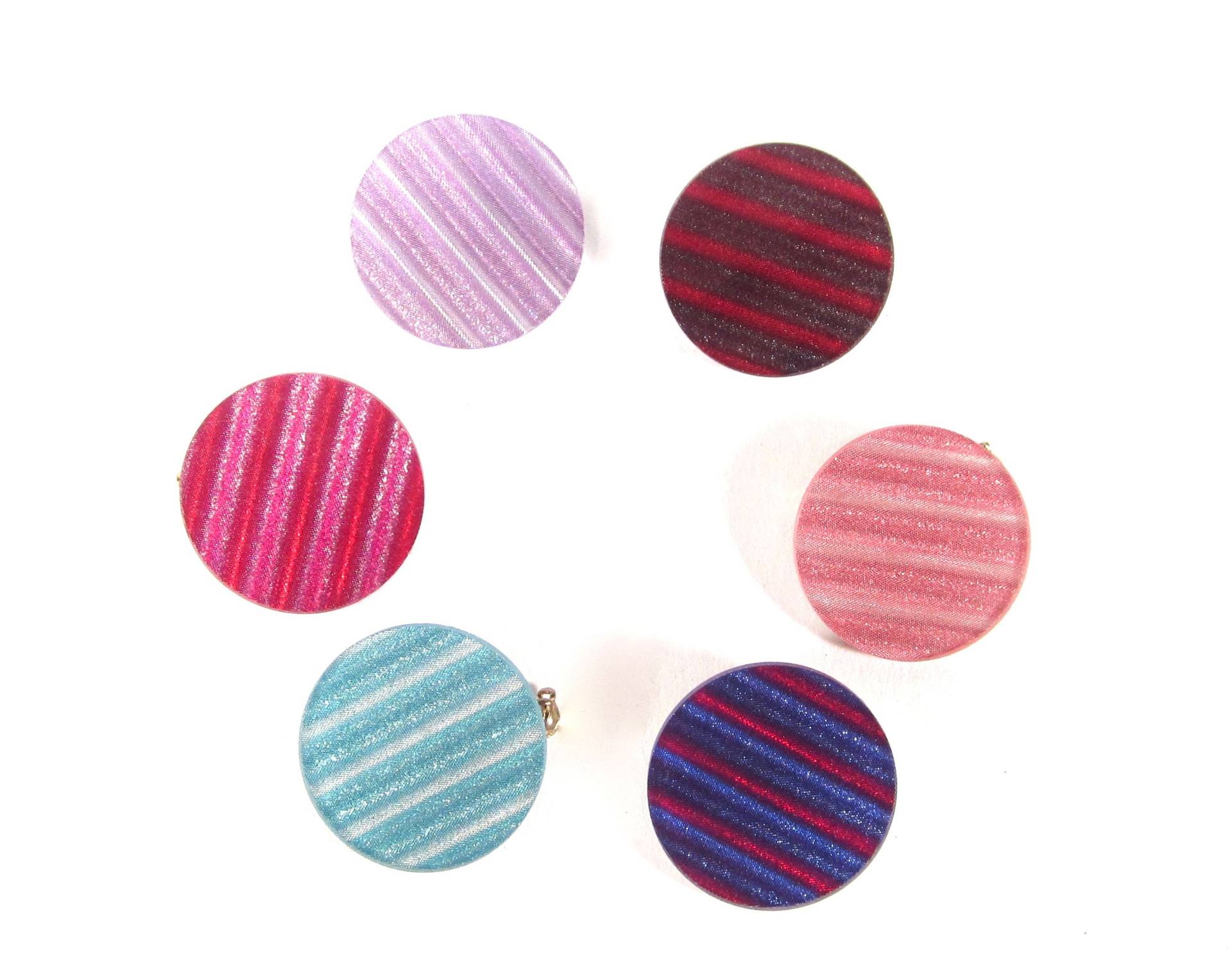 Hologramm Kreis Brosche 80Er Jahre Streifenmuster 2, 5 cm The Dz Company New York von treasuresofsoho