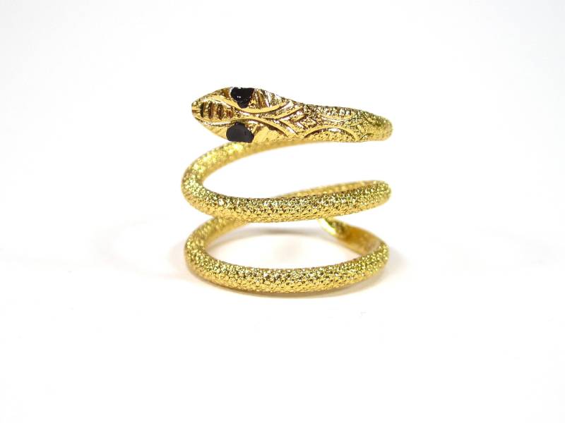 Schlangen Ring Gold Ca. 2 cm Hoch Drei Ringschienen Größen Verstellbar Made in Germany von treasuresofsoho