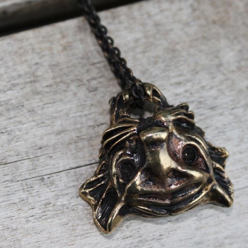 Jungle Panther Halskette - Messing Katze Talisman von treehousebrooklyn