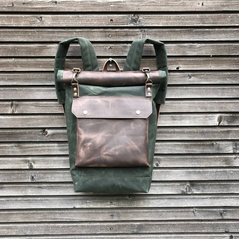 Gewachster Canvas-Rucksack Mit Rollverschluss Und Gewachstem Boden Kollektion Unisex von treesizeverse