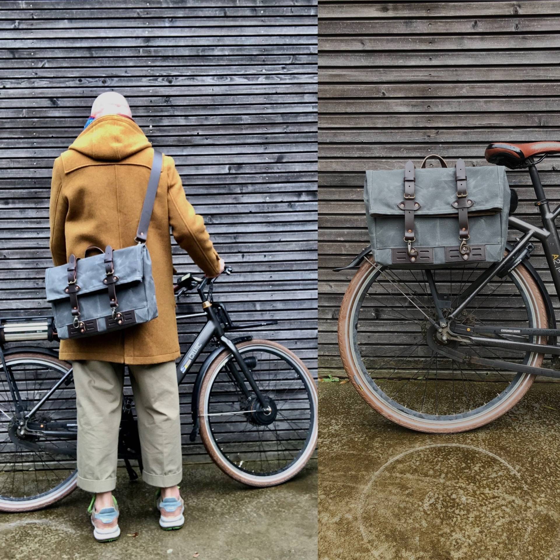Wasserdichte Motorradtasche Für Super73, Umwandelbar in Eine Umhängetasche Aus Gewachstem Canvas Mit Abnehmbarem Umhängegurt von treesizeverse