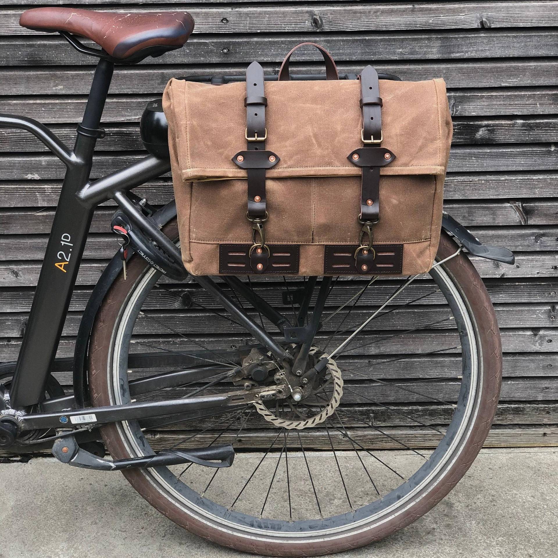 Wasserdichte Motorradtasche Für Super73 Wandelbar in Messenger Bag Aus Gewachschtem Canvas Mit Abnehmbarem Cross Body Strap von treesizeverse