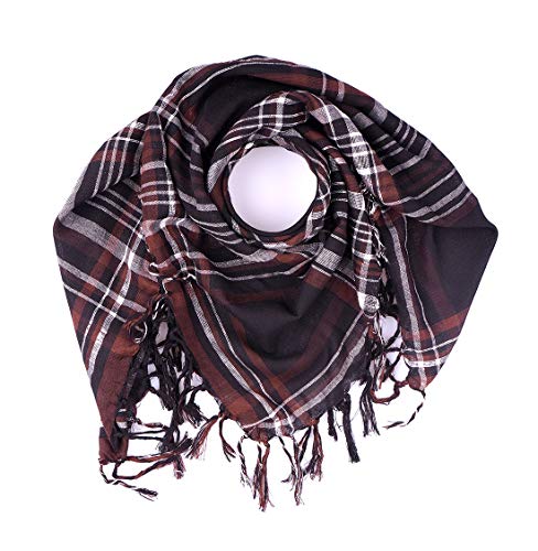 Palästinensertuch Palästinenserschal Palituch Palästinenser Pali Tuch Schal Halstuch kariert mit Silberfäden (braun) von trendfinding