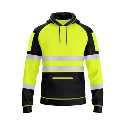 trending babz Herren Hi Vis 2-farbiges Gelb-Orange-Sweatshirt mit reflektierendem Band, 3 Reißverschlüssen, gepatchter Überzieh-Sicherheits-Arbeitskleidung, Kapuzenpullover, S-2XL trending babz Herren Hi Vis 2-farbiges Gelb-Orange-Sweatshirt mit reflektierendem Band, 3 Reißverschlüssen, gepatchter Überzieh-Sicherheits-Arbeitskleidung, Kapuzenpullover, S-2XL von trending babz