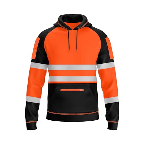 trending babz Herren Hi Vis 2-farbiges Gelb-Orange-Sweatshirt mit reflektierendem Band, 3 Reißverschlüssen, gepatchter Überzieh-Sicherheits-Arbeitskleidung, Kapuzenpullover, S-2XL trending babz Herren Hi Vis 2-farbiges Gelb-Orange-Sweatshirt mit reflektierendem Band, 3 Reißverschlüssen, gepatchter Überzieh-Sicherheits-Arbeitskleidung, Kapuzenpullover, S-2XL von trending babz