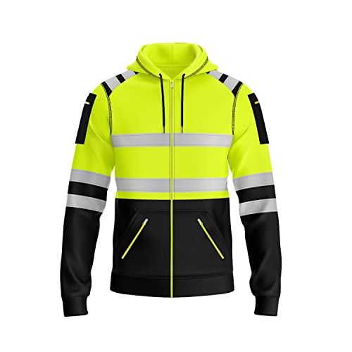 trending babz Herren Hi Vis Reißverschluss-Kapuzenpullover Sicherheitsarbeit High Viz Reflektorband Mehrere Reißverschlusstaschen Kapuzenpullover Gelb Orange Hochsichtbares Sweatshirt Top trending babz Herren Hi Vis Reißverschluss-Kapuzenpullover Sicherheitsarbeit High Viz Reflektorband Mehrere Reißverschlusstaschen Kapuzenpullover Gelb Orange Hochsichtbares Sweatshirt Top von trending babz