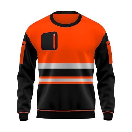 trending babz Hi Vis Hohe Sichtbarkeit Lange Ärmel Sicherheit Kontrast Reflektierende Effekte Rundhals Sweatshirt Arbeitskleidung Top Orange Schwarz trending babz Hi Vis Hohe Sichtbarkeit Lange Ärmel Sicherheit Kontrast Reflektierende Effekte Rundhals Sweatshirt Arbeitskleidung Top Orange Schwarz von trending babz