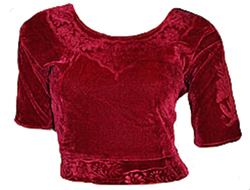 Trendofindia Bordeaux Choli (Sari Oberteil) Samt Gr. 48 Gr. XXL ideal für Bauchtanz von trendofindia