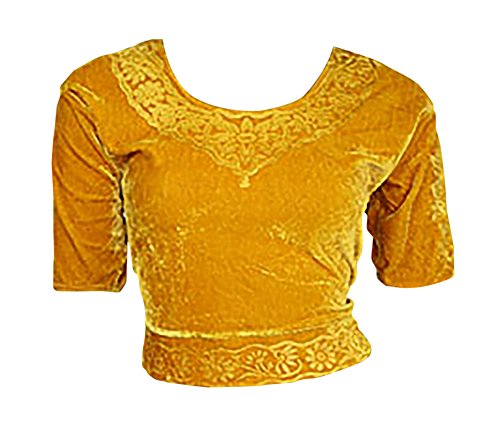 Trendofindia Gold Choli (Sari Oberteil) Samt Gr. 44/46 Gr. XL ideal für Bauchtanz von trendofindia