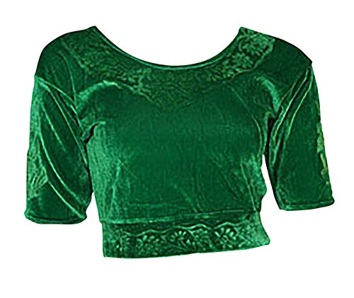 Trendofindia Grün Choli (Sari Oberteil) Samt Gr. 38/40 Gr. M ideal für Bauchtanz von trendofindia